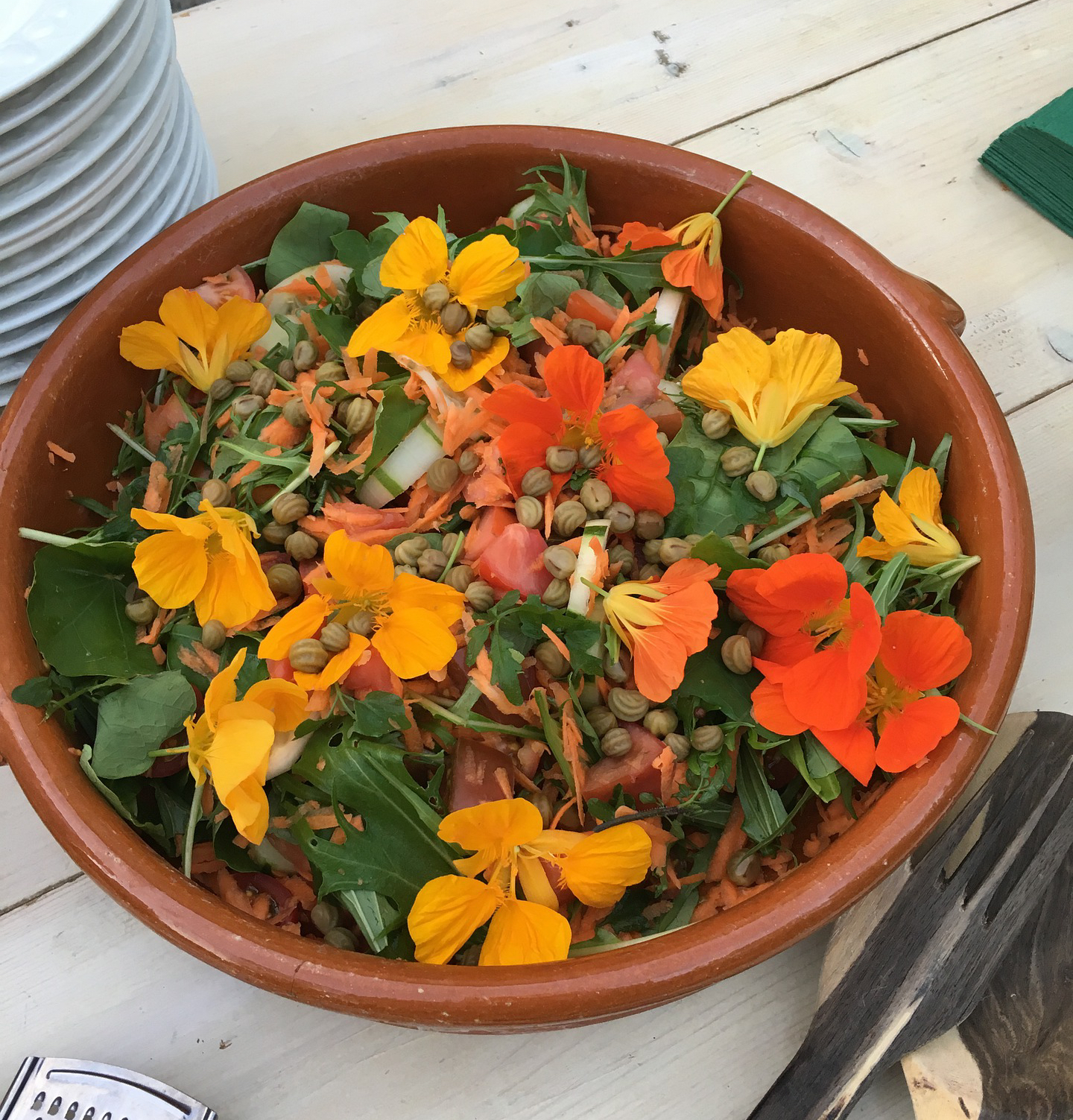 nasturtium salad flowers seeds greens