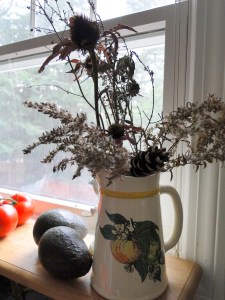 Dried flowers and weeds bouquet