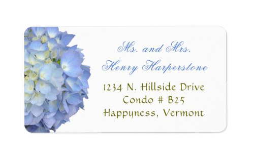 blue hydrangea address labels