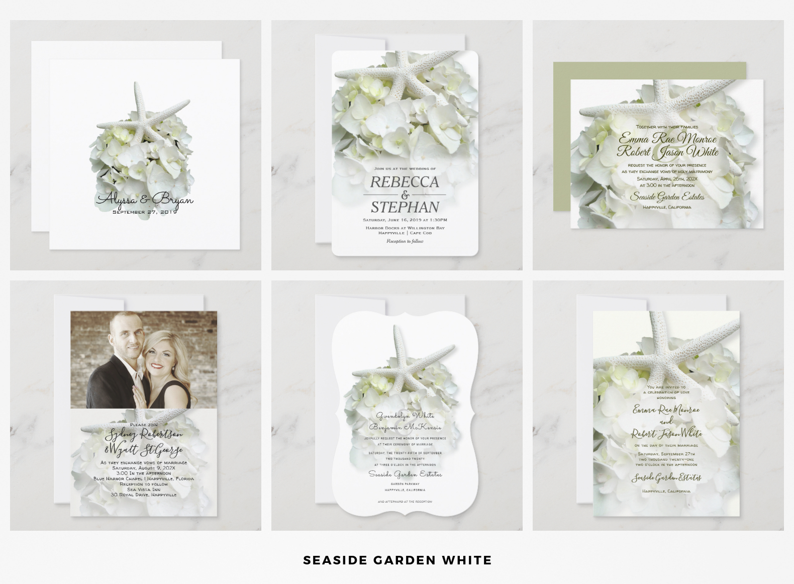 seaside garden white hydrangea starfish sea star