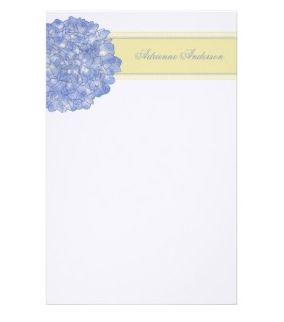 blue hydrangea stationery