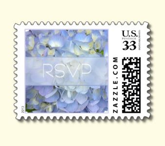light blue floral postage
