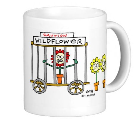 funny wildflower mug