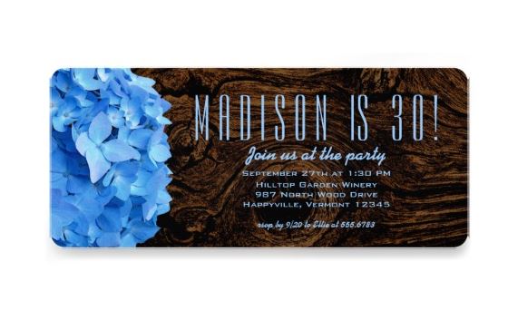 blue hydrangea invitations