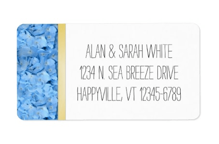 blue hydrangea address labels