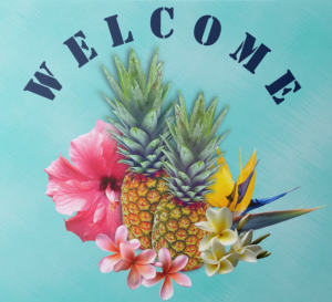 pineapple welcome sign