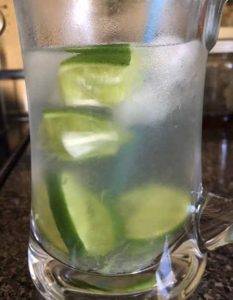 fresh limes in water
