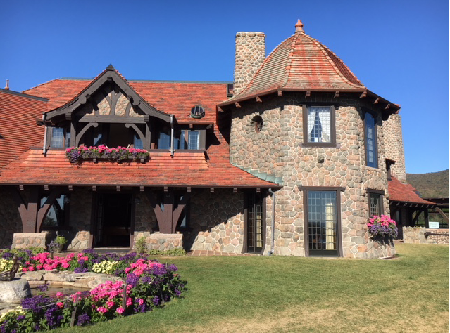 sunny day at castle in the clouds