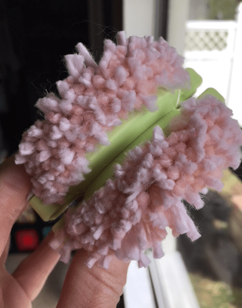 after cutting the yarn