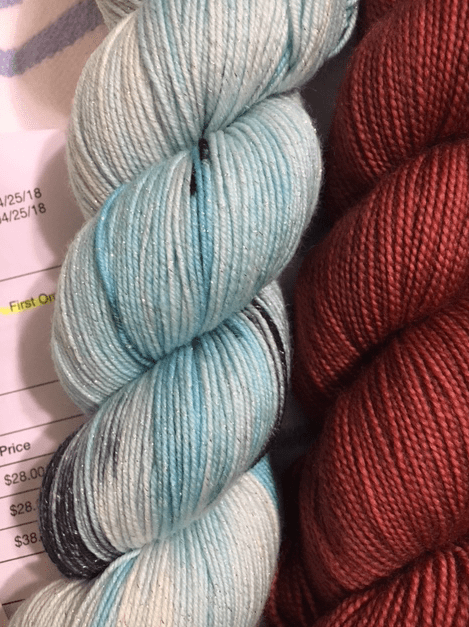 blue sparkle yarn from Miss Babs