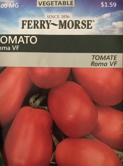 Roma tomato seed packet