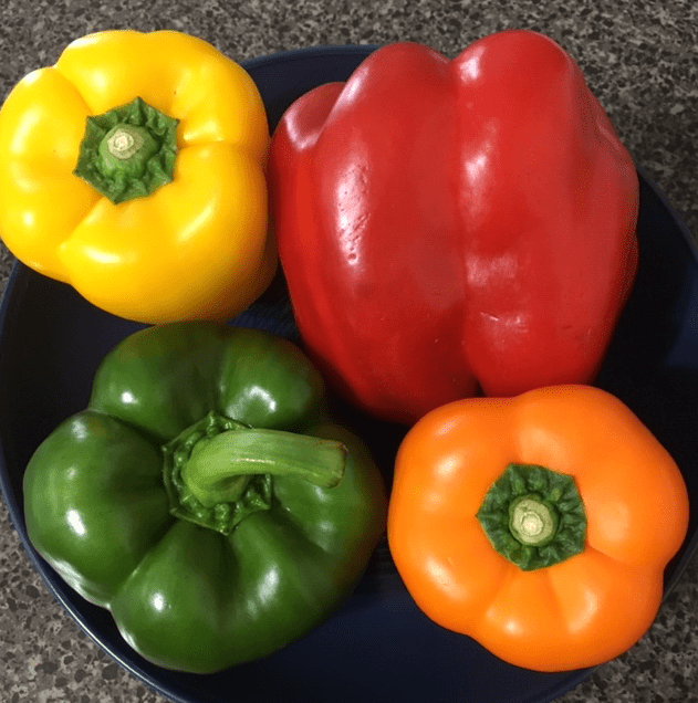 Red, yellow, orange and green bell peppers