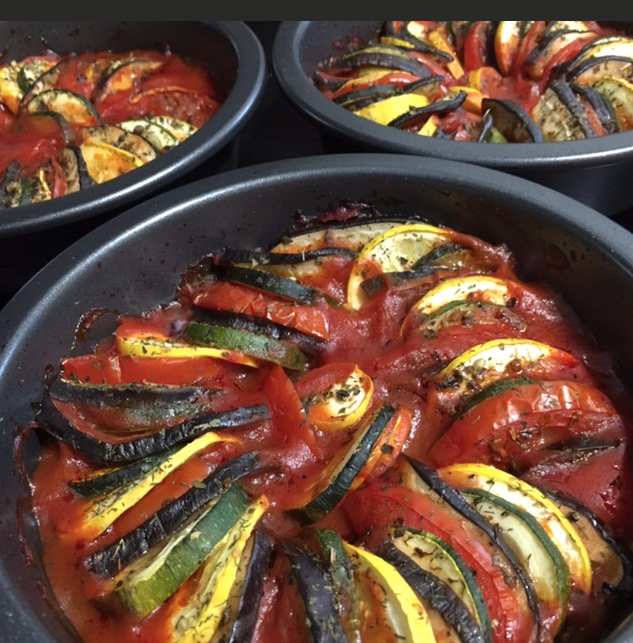 Baked ratatouille is ready to eat