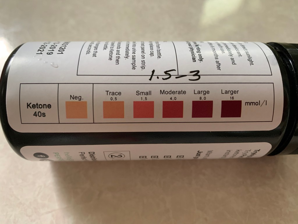 Ketone urine test strips