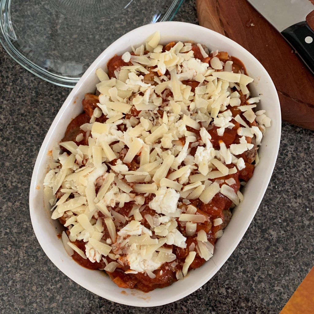 Keto casserole ready to bake