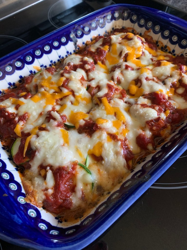 Sliced veggie casserole is Keto food