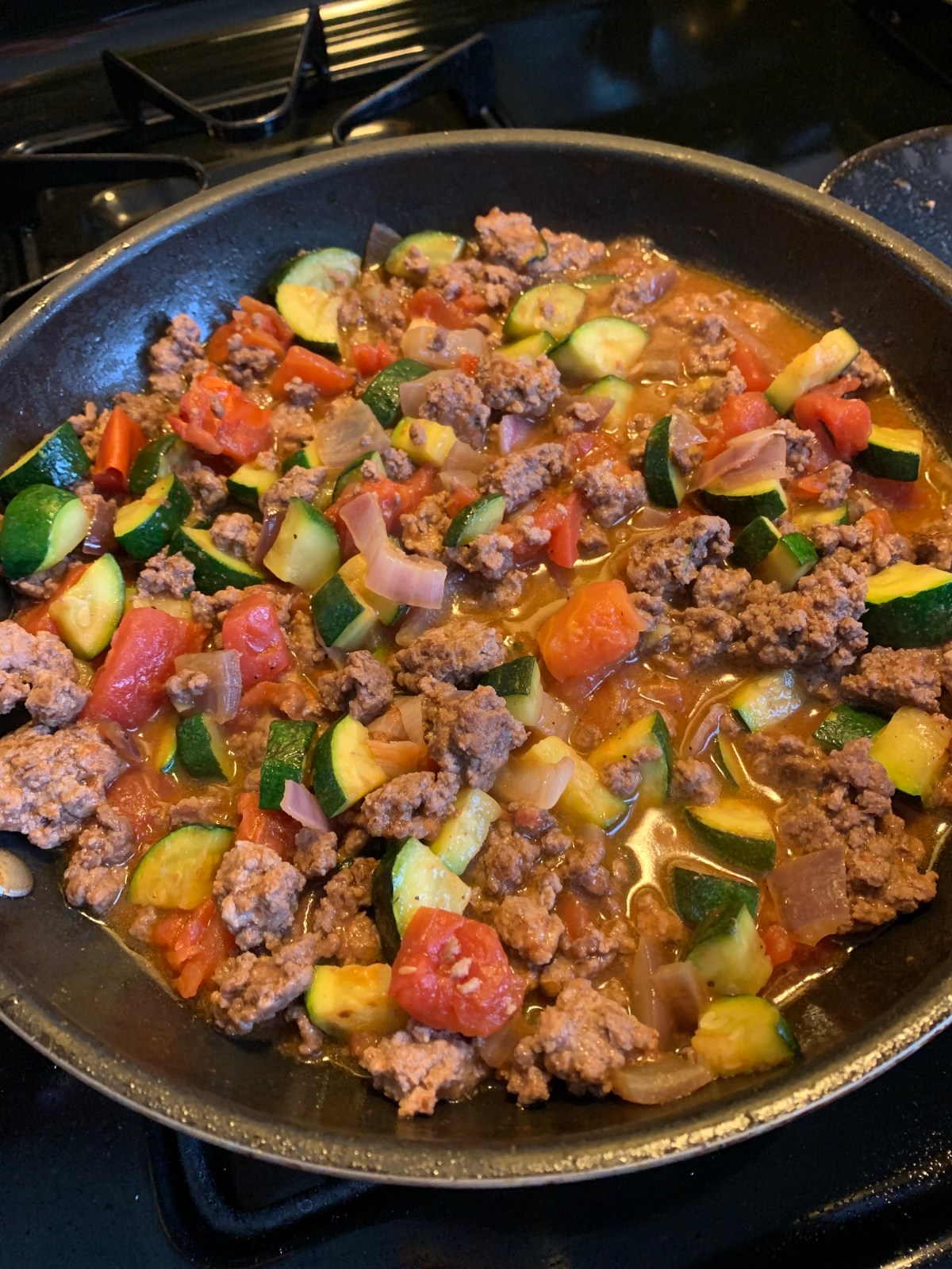 Super Easy, One Pan, Keto Dinner of Ground Beef and&nbsp;Veggies