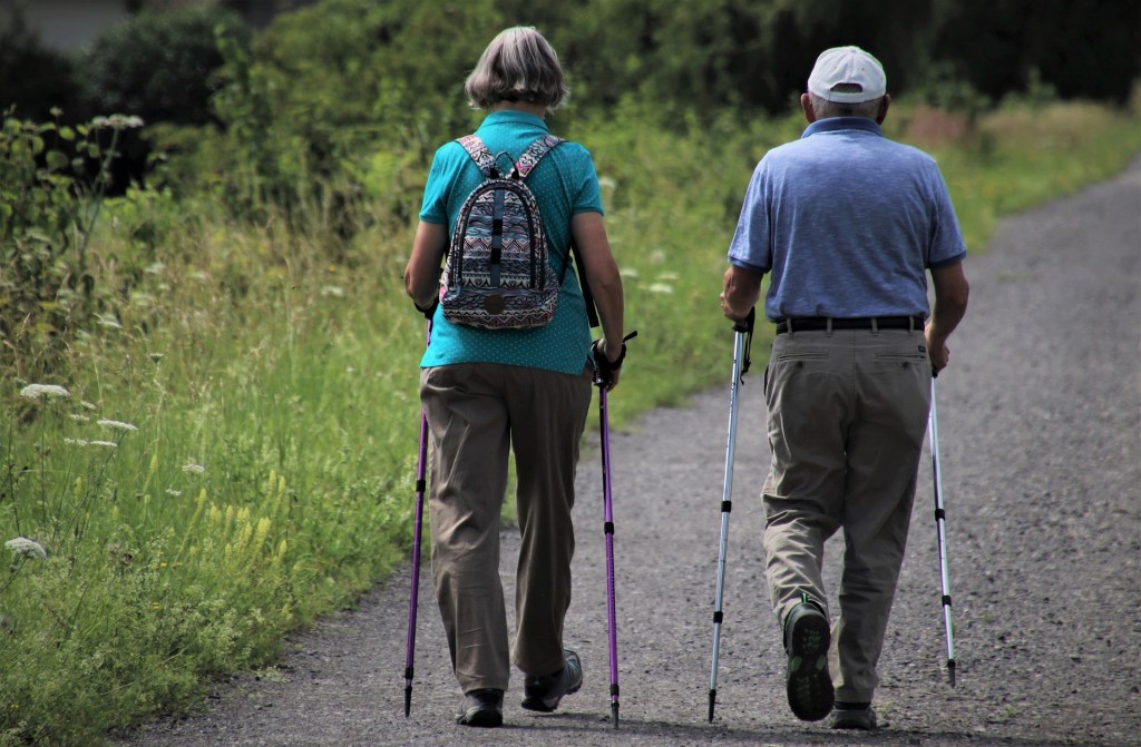 older couple walking