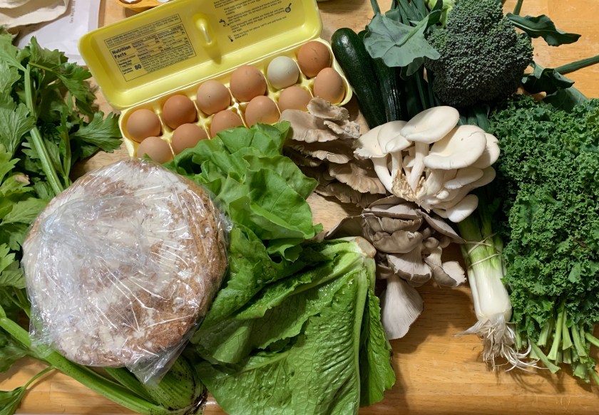 Farmers Market vegetables and eggs