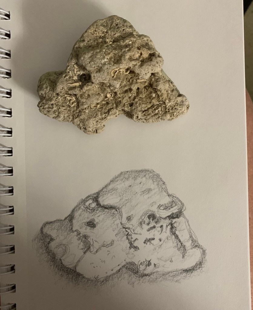rock drawing in pencil