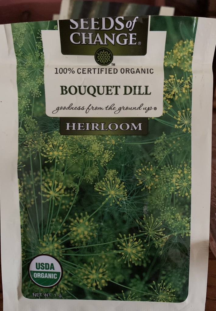Organic garden seeds bouquet dill