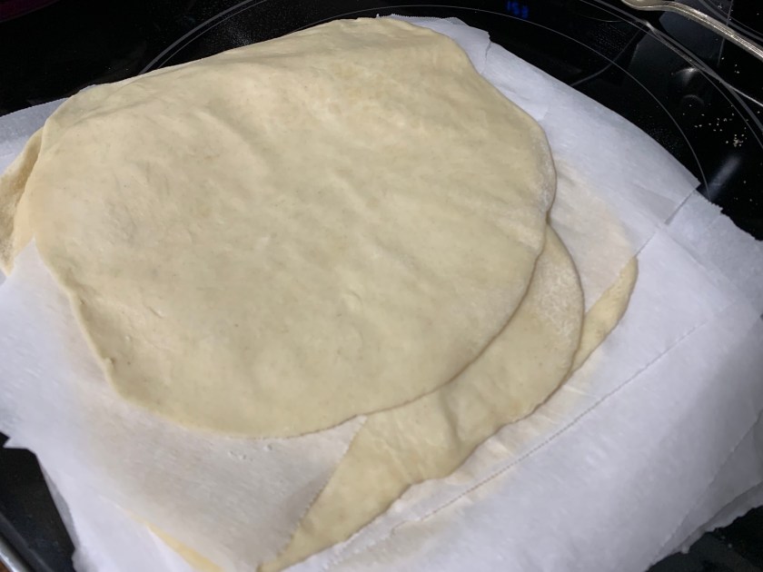 Dough between parchment