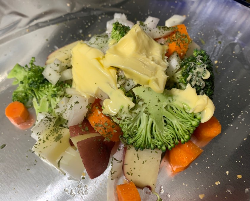 vegetables in foil