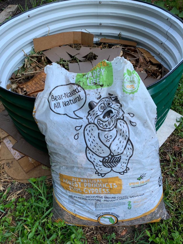 bag of mulch for raised bed