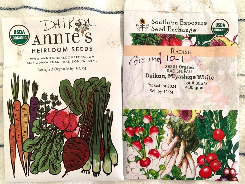 Daikon radish seed packet