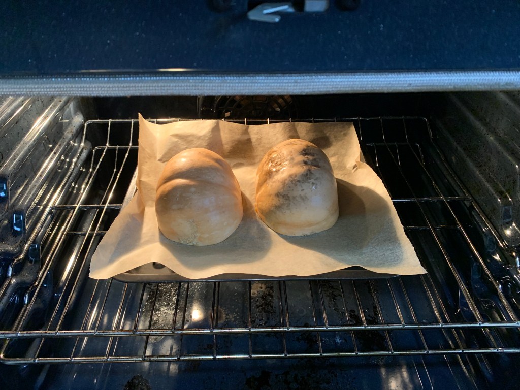 Seminole pumpkin baking in the oven