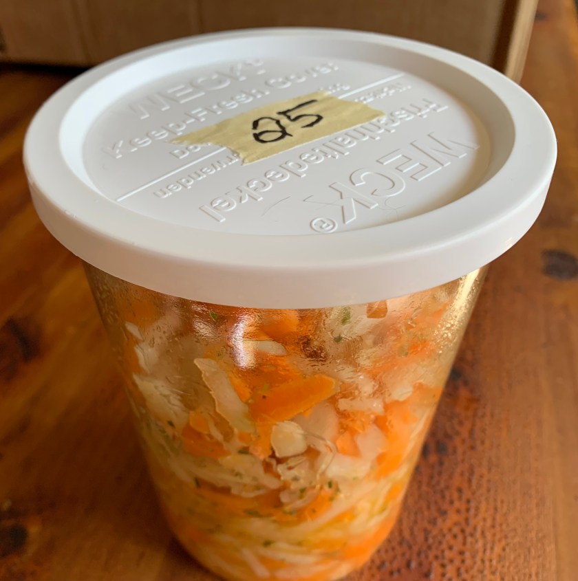 Daikon radish slaw in jar