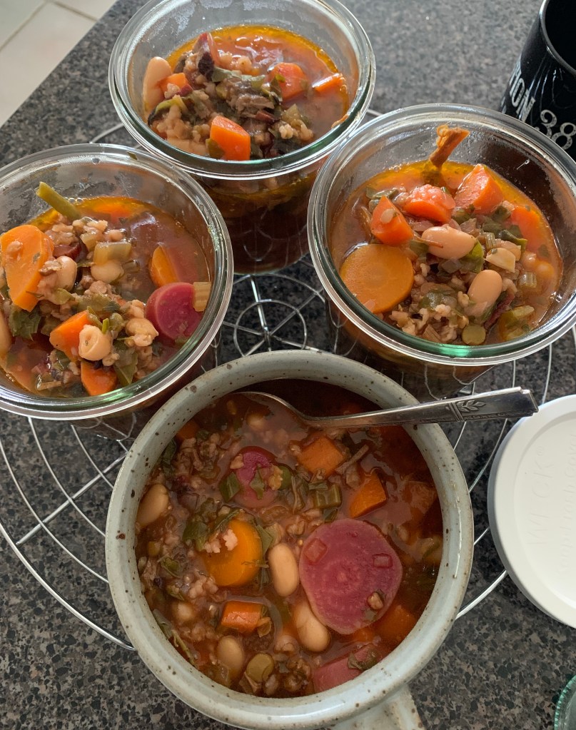 soup in Weck jars