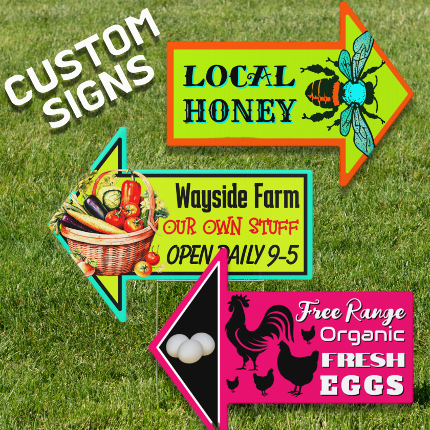 arrow shaped custom farm market signs collection