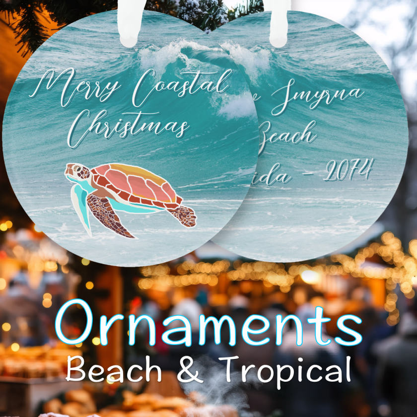 Beach themed Christmas ornaments