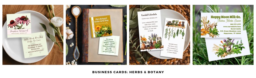 Zazzle banner link to herbal business cards