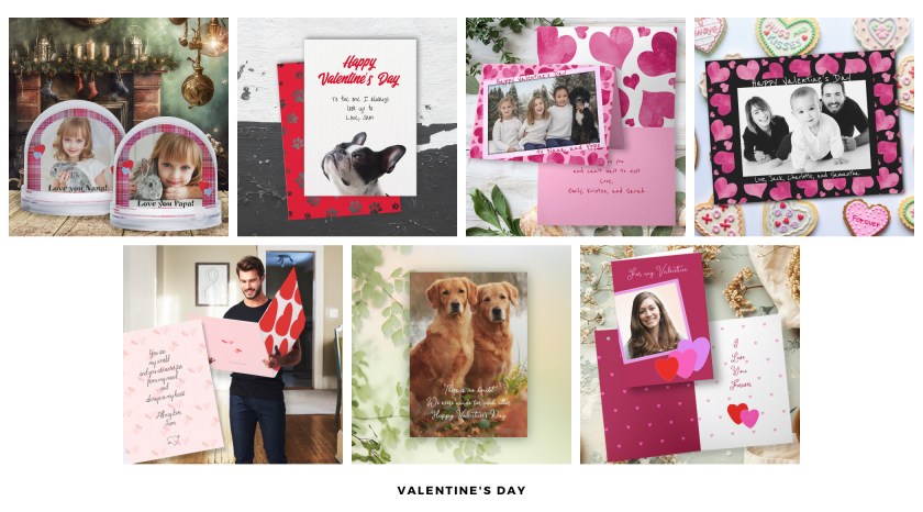 Valentine's Day banner to card collection Zazzle Holiday Store