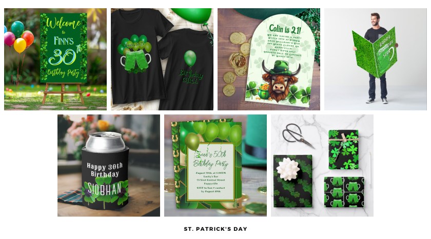 St. Patrick's Day party birthday banner link